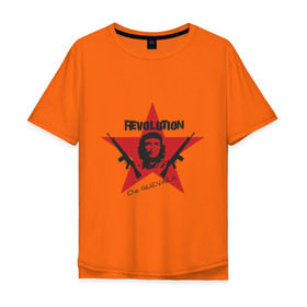Мужская футболка хлопок Oversize с принтом Che Guevara - revolution в Тюмени, 100% хлопок | свободный крой, круглый ворот, “спинка” длиннее передней части | Тематика изображения на принте: че гевара