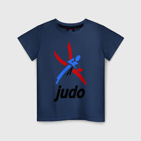 Детская футболка хлопок с принтом Дзюдо - Judo эмблема в Тюмени, 100% хлопок | круглый вырез горловины, полуприлегающий силуэт, длина до линии бедер | дзюдо