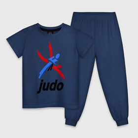 Детская пижама хлопок с принтом Дзюдо - Judo эмблема в Тюмени, 100% хлопок |  брюки и футболка прямого кроя, без карманов, на брюках мягкая резинка на поясе и по низу штанин
 | Тематика изображения на принте: дзюдо