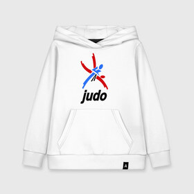 Детская толстовка хлопок с принтом Дзюдо - Judo эмблема в Тюмени, 100% хлопок | Круглый горловой вырез, эластичные манжеты, пояс, капюшен | Тематика изображения на принте: дзюдо