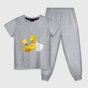 Детская пижама хлопок с принтом Гомер душит Барта в Тюмени, 100% хлопок |  брюки и футболка прямого кроя, без карманов, на брюках мягкая резинка на поясе и по низу штанин
 | Тематика изображения на принте: гомер