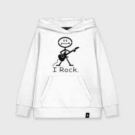 Детская толстовка хлопок с принтом Чувак с гитарой - I Rock в Тюмени, 100% хлопок | Круглый горловой вырез, эластичные манжеты, пояс, капюшен | гитара