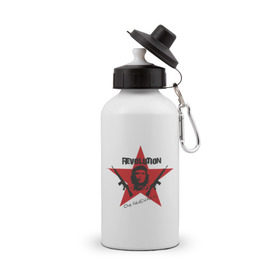 Бутылка спортивная с принтом Che Guevara - revolution в Тюмени, металл | емкость — 500 мл, в комплекте две пластиковые крышки и карабин для крепления | che guevara | revolution | гевара | звезда | куба | революция | че