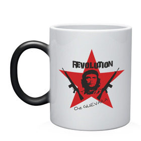 Кружка хамелеон с принтом Che Guevara - revolution в Тюмени, керамика | меняет цвет при нагревании, емкость 330 мл | che guevara | revolution | гевара | звезда | куба | революция | че