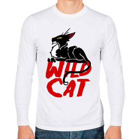 Мужской лонгслив хлопок с принтом Wild Cat (2) в Тюмени, 100% хлопок |  | wild cat | дикая кошка | киса | кошечка | кошка | кошки