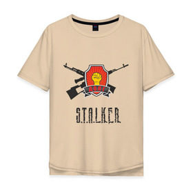Мужская футболка хлопок Oversize с принтом Долг STALKER в Тюмени, 100% хлопок | свободный крой, круглый ворот, “спинка” длиннее передней части | stalker | долг stalkershooter | постапокалиптические | припять | радиация | сталкер | чернобыль | шутер