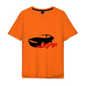 Мужская футболка хлопок Oversize с принтом Dodge challenger srt в Тюмени, 100% хлопок | свободный крой, круглый ворот, “спинка” длиннее передней части | dodge challenger srt | авто | автомобиль | машины | тачки | тюнинг