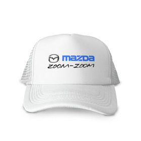 Кепка тракер с сеткой с принтом Мazda zoom-zoom в Тюмени, трикотажное полотно; задняя часть — сетка | длинный козырек, универсальный размер, пластиковая застежка | mazda | авто | авто2012 | логотип | мазда | машины | философия mazda zoom zoomzoom zoom | японские