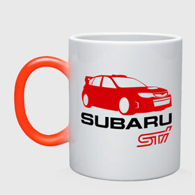Кружка хамелеон с принтом Subaru sti (2) в Тюмени, керамика | меняет цвет при нагревании, емкость 330 мл | Тематика изображения на принте: subaru impreza | subaru impreza wrx sti | subaru sti | wrx sti | авто2012 | импреза | субару | субару импреза