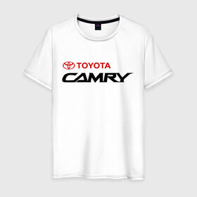 Мужская футболка хлопок с принтом Toyota Camry в Тюмени, 100% хлопок | прямой крой, круглый вырез горловины, длина до линии бедер, слегка спущенное плечо. | Тематика изображения на принте: toyota | toyota camry | камри | камрюха | тойота | тойота камри | японка
