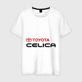 Мужская футболка хлопок с принтом Toyota Celica в Тюмени, 100% хлопок | прямой крой, круглый вырез горловины, длина до линии бедер, слегка спущенное плечо. | celica | toyota | toyota celica | тойота | тойота целика | целика