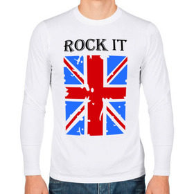 Мужской лонгслив хлопок с принтом Rock it в Тюмени, 100% хлопок |  | asds | britain | english | heavy metal | metal | rock | trash metal | англия | британия | британский флаг | метал | металл | рок | трэш метал | хеви метал