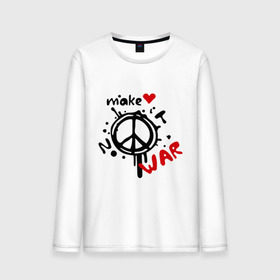 Мужской лонгслив хлопок с принтом Peace. Make love not war в Тюмени, 100% хлопок |  | Тематика изображения на принте: хиппи
