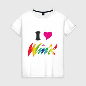 Женская футболка хлопок с принтом Winx с крыльями в Тюмени, 100% хлопок | прямой крой, круглый вырез горловины, длина до линии бедер, слегка спущенное плечо | 