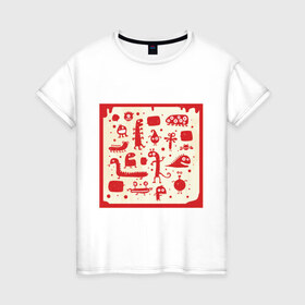 Женская футболка хлопок с принтом Cute monsters в Тюмени, 100% хлопок | прямой крой, круглый вырез горловины, длина до линии бедер, слегка спущенное плечо | Тематика изображения на принте: 