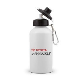 Бутылка спортивная с принтом Toyota Avensis в Тюмени, металл | емкость — 500 мл, в комплекте две пластиковые крышки и карабин для крепления | авто | автолюбителю | автомобиль | водитель | водителю | марка | машина | тачка | тойота