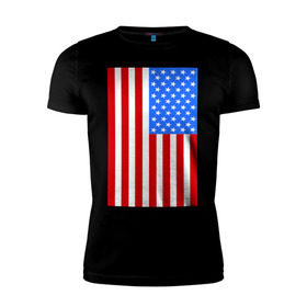 Мужская футболка премиум с принтом Американский флаг в Тюмени, 92% хлопок, 8% лайкра | приталенный силуэт, круглый вырез ворота, длина до линии бедра, короткий рукав | america | usa | америка | соединенные штаты | сша | флаг | штаты