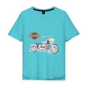 Мужская футболка хлопок Oversize с принтом Harley (2) в Тюмени, 100% хлопок | свободный крой, круглый ворот, “спинка” длиннее передней части | байк | дэвидсон | харлей | харли