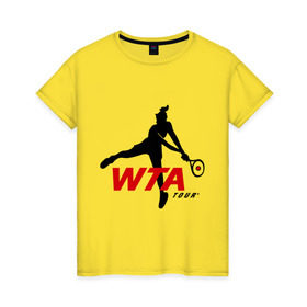 Женская футболка хлопок с принтом Теннисистка (3) в Тюмени, 100% хлопок | прямой крой, круглый вырез горловины, длина до линии бедер, слегка спущенное плечо | 