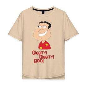Мужская футболка хлопок Oversize с принтом Quagmire. Giggity Giggity Goo! в Тюмени, 100% хлопок | свободный крой, круглый ворот, “спинка” длиннее передней части | quagmire | гриффиныgiggity
