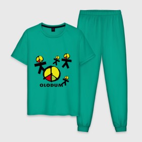 Мужская пижама хлопок с принтом Olodum(1) в Тюмени, 100% хлопок | брюки и футболка прямого кроя, без карманов, на брюках мягкая резинка на поясе и по низу штанин
 | Тематика изображения на принте: бразилия