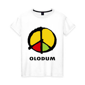 Женская футболка хлопок с принтом Olodum в Тюмени, 100% хлопок | прямой крой, круглый вырез горловины, длина до линии бедер, слегка спущенное плечо | бразилия