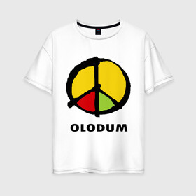 Женская футболка хлопок Oversize с принтом Olodum в Тюмени, 100% хлопок | свободный крой, круглый ворот, спущенный рукав, длина до линии бедер
 | Тематика изображения на принте: бразилия
