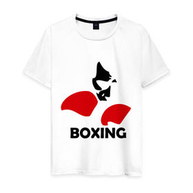 Мужская футболка хлопок с принтом Russia boxing в Тюмени, 100% хлопок | прямой крой, круглый вырез горловины, длина до линии бедер, слегка спущенное плечо. | кикбоксинг