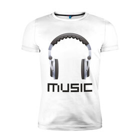 Мужская футболка премиум с принтом Music headphones в Тюмени, 92% хлопок, 8% лайкра | приталенный силуэт, круглый вырез ворота, длина до линии бедра, короткий рукав | 