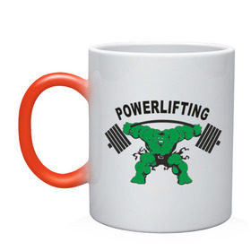 Кружка хамелеон с принтом Powerlifting(Пауэрлифтинг) в Тюмени, керамика | меняет цвет при нагревании, емкость 330 мл | powerlifting