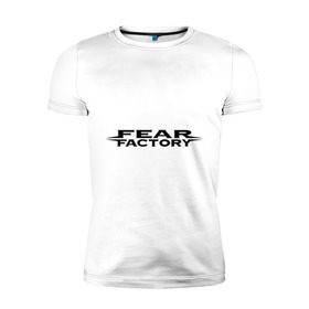 Мужская футболка премиум с принтом Fear Factory (1) в Тюмени, 92% хлопок, 8% лайкра | приталенный силуэт, круглый вырез ворота, длина до линии бедра, короткий рукав | американский рок | лого fear factory | логотип fear factory | рок | символика fear factory | эмблема fear factory