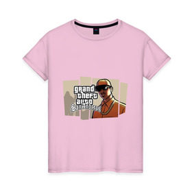 Женская футболка хлопок с принтом Grand Theft Auto San Andreas (6) в Тюмени, 100% хлопок | прямой крой, круглый вырез горловины, длина до линии бедер, слегка спущенное плечо | grand theft auto | gta | san andreas | гта | сан андрес