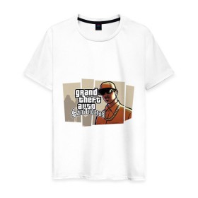 Мужская футболка хлопок с принтом Grand Theft Auto San Andreas (6) в Тюмени, 100% хлопок | прямой крой, круглый вырез горловины, длина до линии бедер, слегка спущенное плечо. | grand theft auto | gta | san andreas | гта | сан андрес