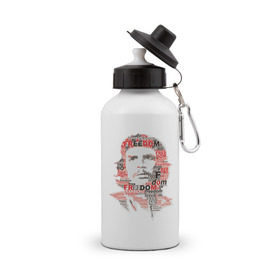 Бутылка спортивная с принтом Che Guevara (3) в Тюмени, металл | емкость — 500 мл, в комплекте две пластиковые крышки и карабин для крепления | гевара | куба | революция | свобода | че