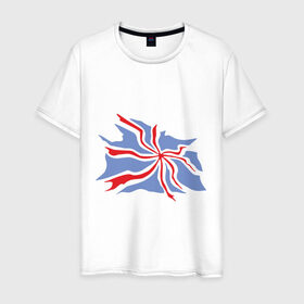 Мужская футболка хлопок с принтом Флаг Англии в Тюмени, 100% хлопок | прямой крой, круглый вырез горловины, длина до линии бедер, слегка спущенное плечо. | Тематика изображения на принте: england | gb | uk | англия | британский флаг | великобритания | соединенное королевство | флаг