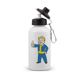 Бутылка спортивная с принтом Мальчик из Fallout в Тюмени, металл | емкость — 500 мл, в комплекте две пластиковые крышки и карабин для крепления | fallout | мальчик | постапокалиптические | радиация