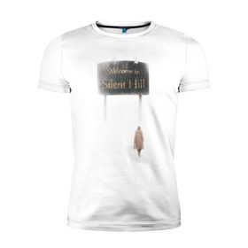 Мужская футболка премиум с принтом Сайлент Хилл в Тюмени, 92% хлопок, 8% лайкра | приталенный силуэт, круглый вырез ворота, длина до линии бедра, короткий рукав | hill | silent | сайлент | ужастик | ужастики | ужасы | хилл