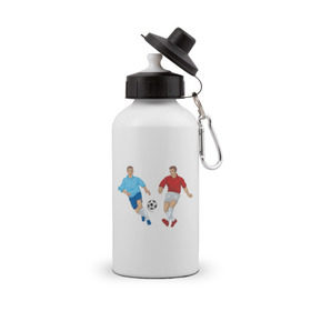 Бутылка спортивная с принтом Футбол в Тюмени, металл | емкость — 500 мл, в комплекте две пластиковые крышки и карабин для крепления | football | футбол | футболист | футбольный мяч
