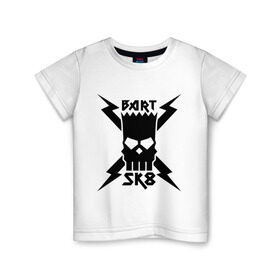 Детская футболка хлопок с принтом Bart SK8 (Барт Симпсон) в Тюмени, 100% хлопок | круглый вырез горловины, полуприлегающий силуэт, длина до линии бедер | simpsons | барт | симпсон | симпсоны | симсоны