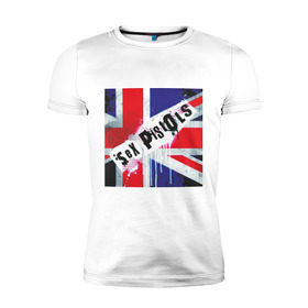 Мужская футболка премиум с принтом Sex Pistols (2) в Тюмени, 92% хлопок, 8% лайкра | приталенный силуэт, круглый вырез ворота, длина до линии бедра, короткий рукав | британский флаг