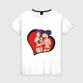 Женская футболка хлопок с принтом Futurama-censored в Тюмени, 100% хлопок | прямой крой, круглый вырез горловины, длина до линии бедер, слегка спущенное плечо | futurama | футурама