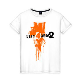 Женская футболка хлопок с принтом Left 4 Dead 2 (кровь из шеи) в Тюмени, 100% хлопок | прямой крой, круглый вырез горловины, длина до линии бедер, слегка спущенное плечо | left 4 dead | кровь из шеи