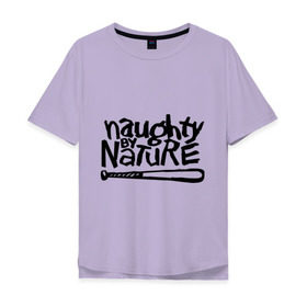 Мужская футболка хлопок Oversize с принтом Naughty by nature в Тюмени, 100% хлопок | свободный крой, круглый ворот, “спинка” длиннее передней части | хип хоп