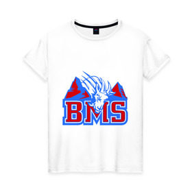 Женская футболка хлопок с принтом Blue Mountain State в Тюмени, 100% хлопок | прямой крой, круглый вырез горловины, длина до линии бедер, слегка спущенное плечо | blue mountain state | bms