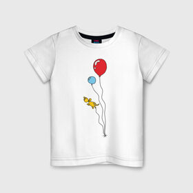 Детская футболка хлопок с принтом Воздушные шарики в Тюмени, 100% хлопок | круглый вырез горловины, полуприлегающий силуэт, длина до линии бедер | воздушное настроениевоздушные шарики | праздник