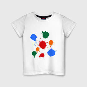 Детская футболка хлопок с принтом Краски в Тюмени, 100% хлопок | круглый вырез горловины, полуприлегающий силуэт, длина до линии бедер | colors | клякса | кляксы | краски | цвета