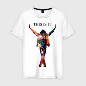 Мужская футболка хлопок с принтом Майкл Джексон - Вот и все в Тюмени, 100% хлопок | прямой крой, круглый вырез горловины, длина до линии бедер, слегка спущенное плечо. | всем поклонникам и просто любителям творчества майкламайкл джексон