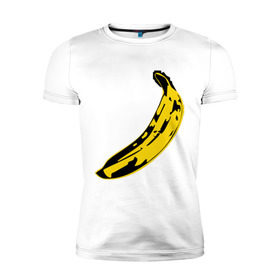 Мужская футболка премиум с принтом Банан в Тюмени, 92% хлопок, 8% лайкра | приталенный силуэт, круглый вырез ворота, длина до линии бедра, короткий рукав | Тематика изображения на принте: banana