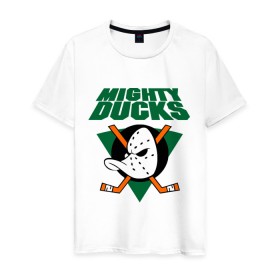 Мужская футболка хлопок с принтом Anaheim Mighty Ducks (2) в Тюмени, 100% хлопок | прямой крой, круглый вырез горловины, длина до линии бедер, слегка спущенное плечо. | nhl | лига | национальная лига | нхл | хокей | хоккей | хоккейная лига