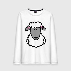 Мужской лонгслив хлопок с принтом Гламурная овца в Тюмени, 100% хлопок |  | Тематика изображения на принте: баран | барашик | гламурная овца | овечка | овца